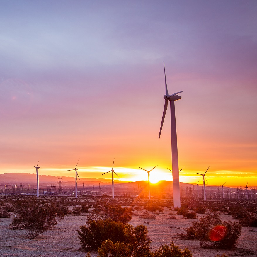Wind turbines in White Water / Palm Springs, Riverside County, California