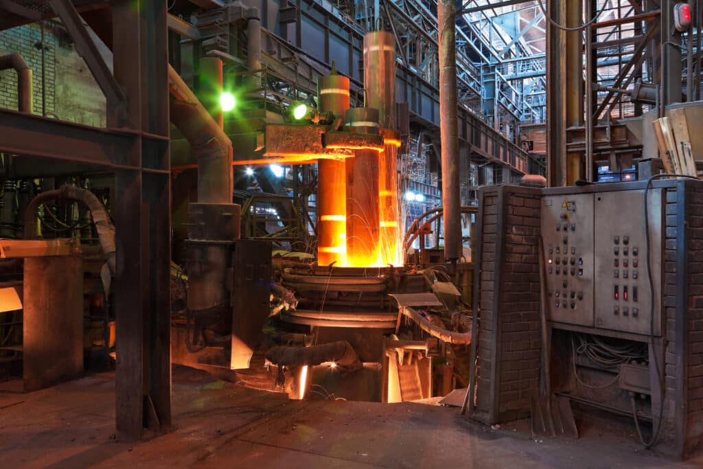 Electroarc furnace at a metallurgical plant, Shutterstock ID# 58675138